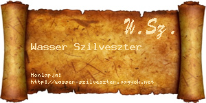 Wasser Szilveszter névjegykártya